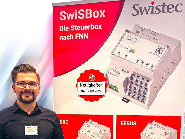 KDK-Kundentagung_LG_09_2024 Rollup von der KDK Kundentagung mit einer Abbildung unserer FNN-konformen Steuerbox, SwiSBox